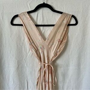 Vintage Strawberry Flower Print Maxi Slip Dress XS/S